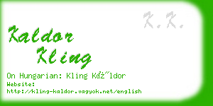 kaldor kling business card